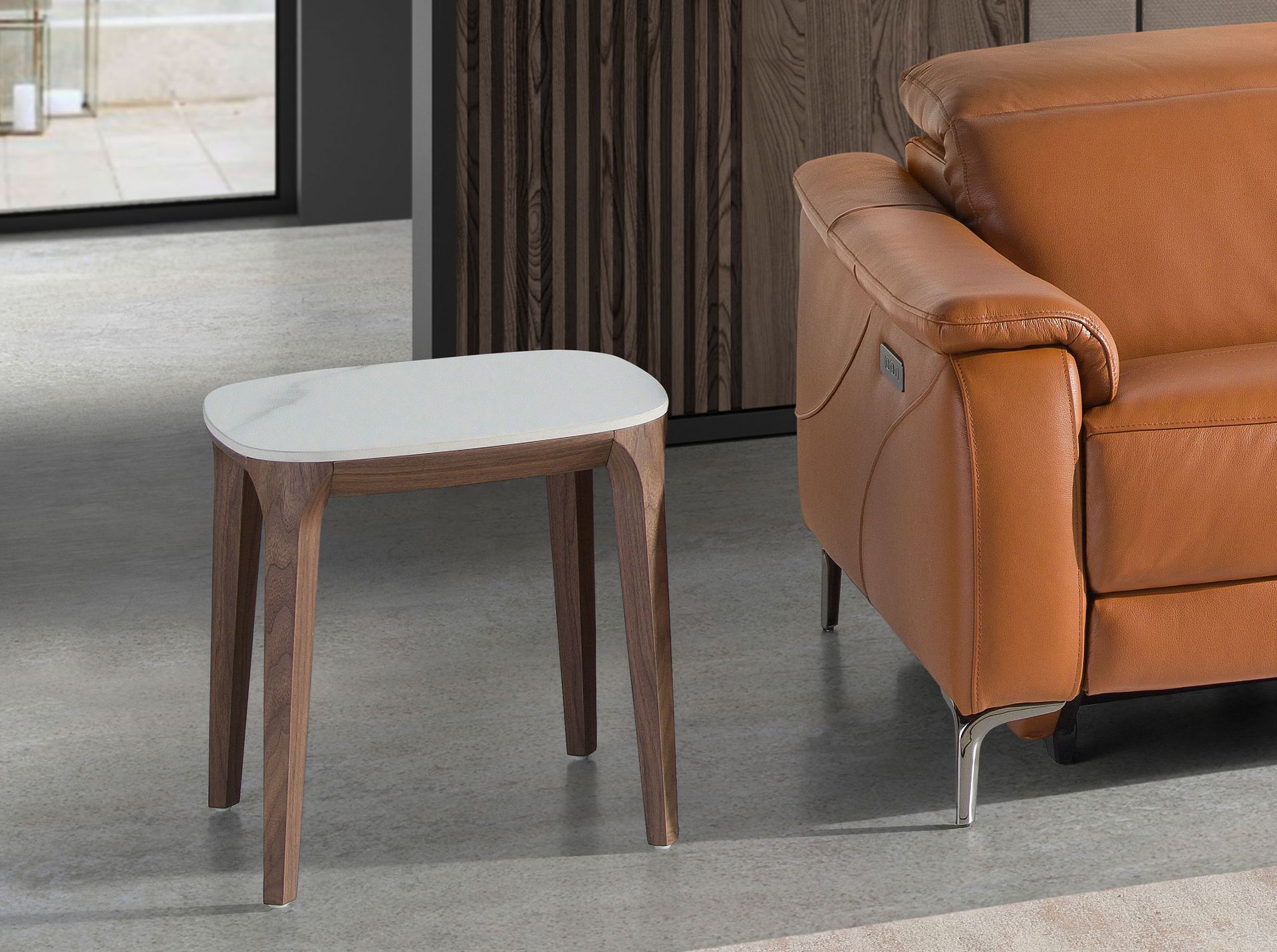 Приставной столик 2133/ET933 из мраморной керамики и ореха Angel Cerda