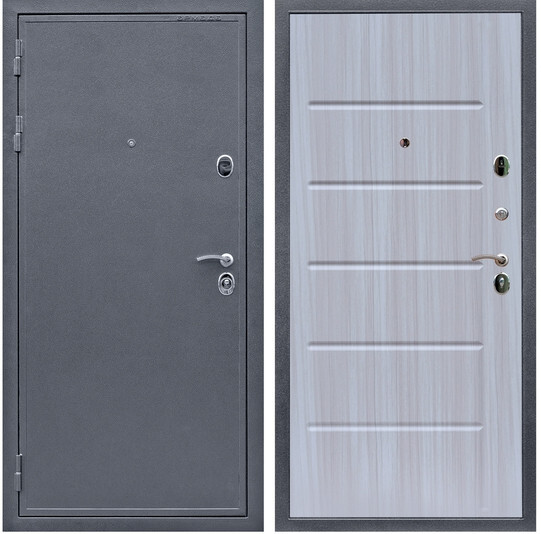 Дверь входная Graf Престиж Антик серебро / МДФ 10 мм ФЛ-102 Сандал белый