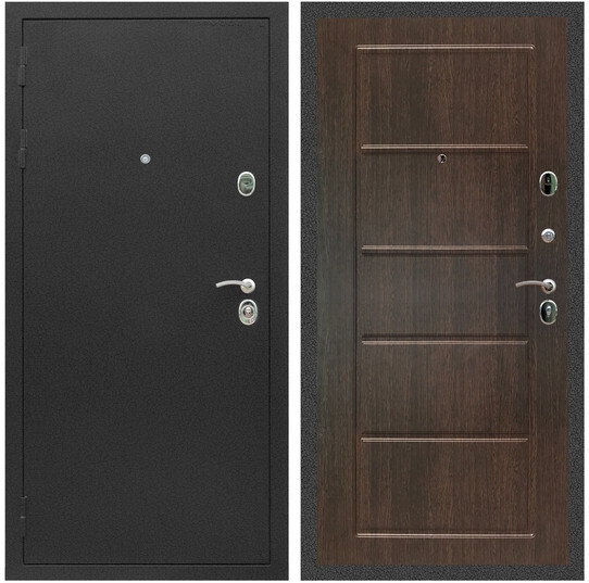 Дверь входная Graf Люкс ТП-70 Черный крокодил / МДФ 6 мм ФЛ-39 Венге