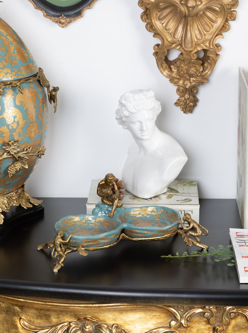 Блюдо с обезьянами Glasar 31G2183/C817H/NB4199