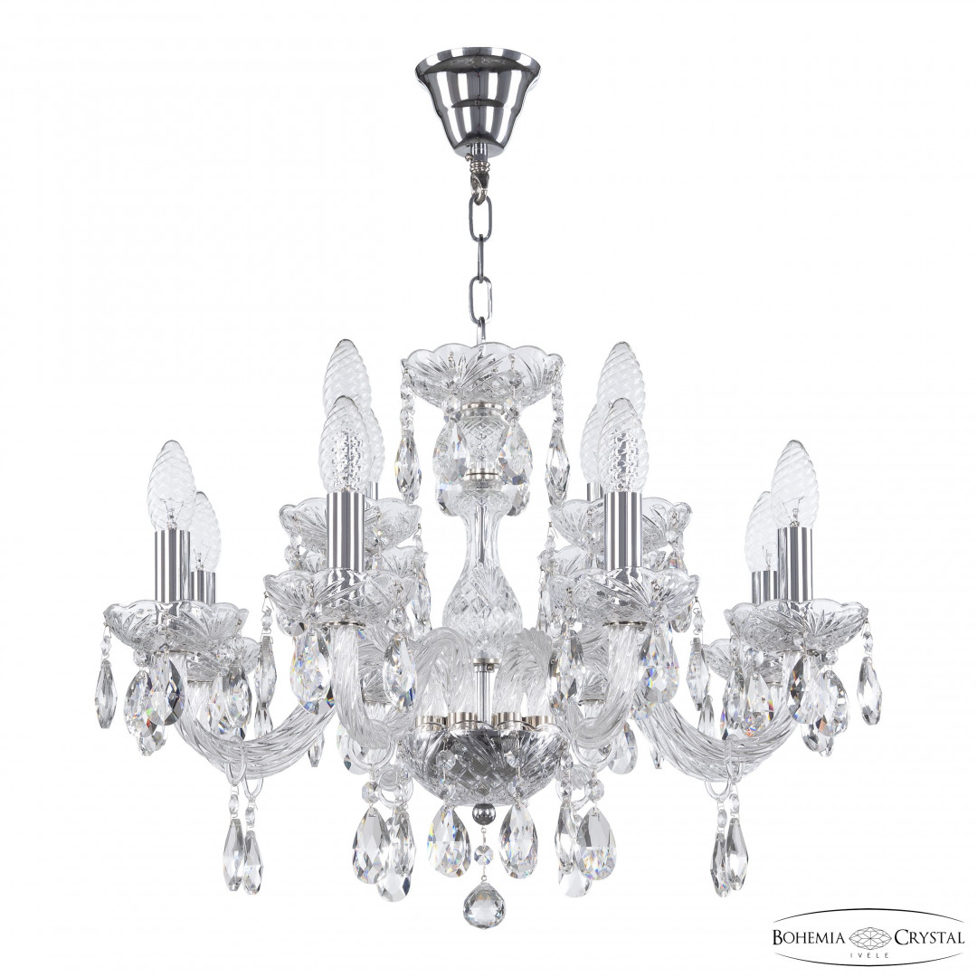 Люстра хрустальная 117/8+4/195 Ni Bohemia Ivele Crystal