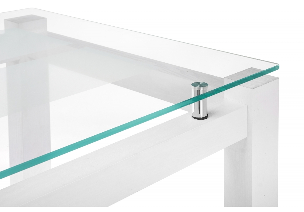 Стол стеклянный Woodville Бран дерево белое 462098