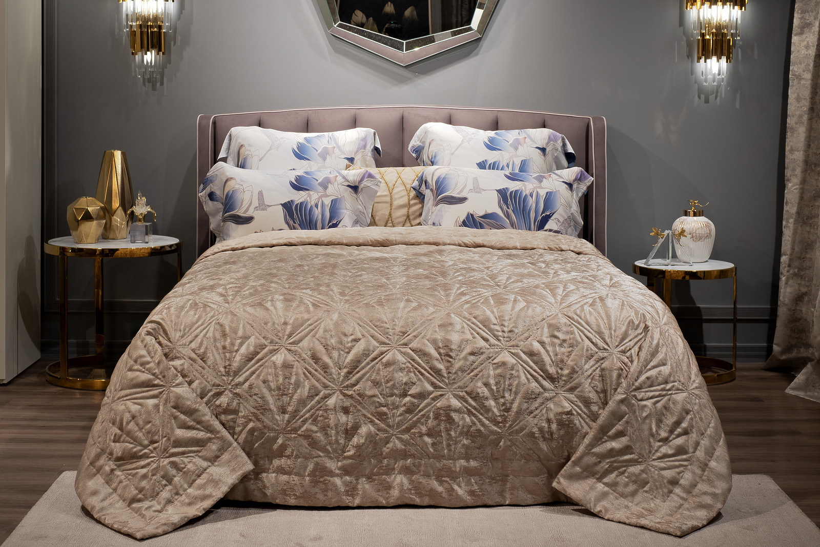 Покрывало Houston Кристалло 260х260см со стежкой Garda Decor 121GD-14612