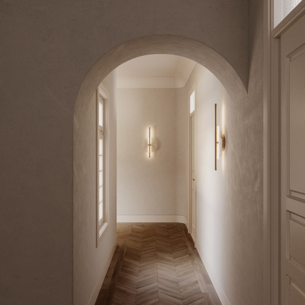 Бра Point латунный металл с диском из алебастра Aromas del Campo