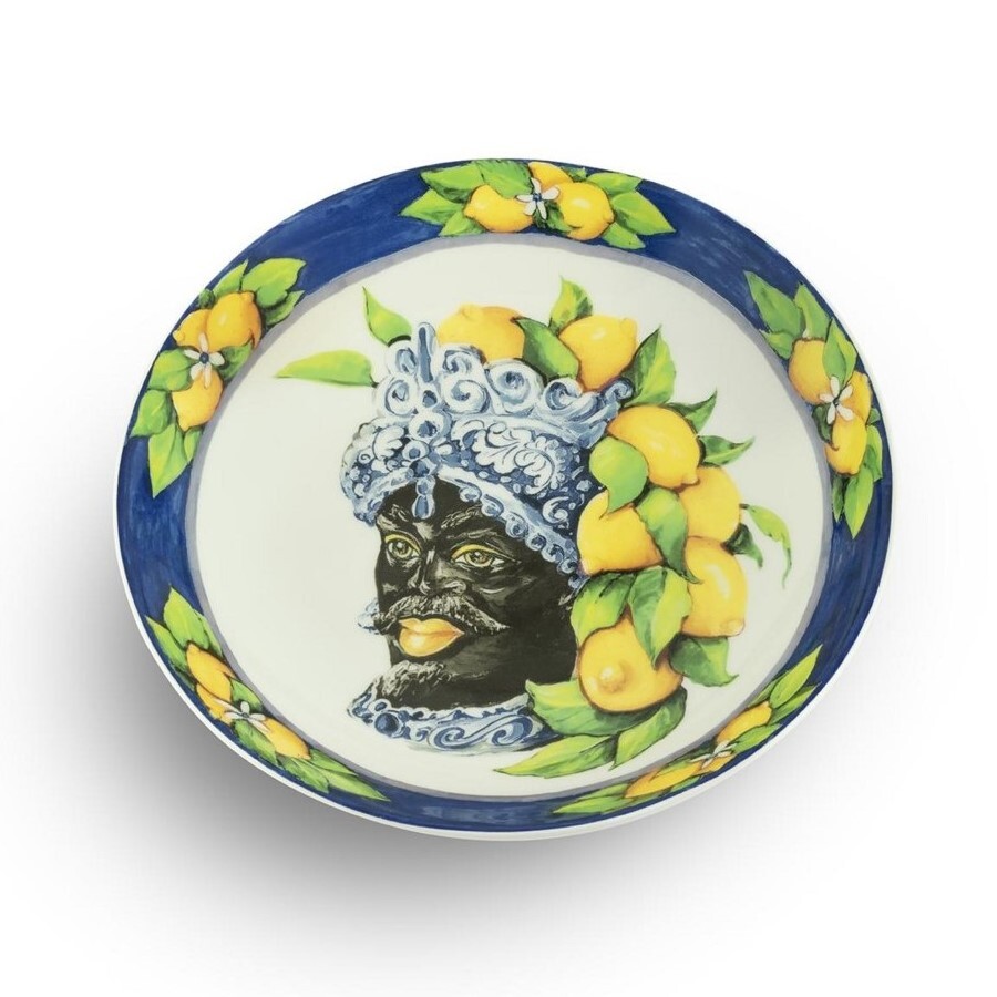 Тарелка глубокая Abhika Moro Head blue