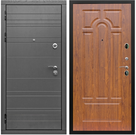 Дверь входная Graf Роял Вуд МДФ 10 мм Роял Вуд графит / МДФ 6 мм ФЛ-58 Мореная береза