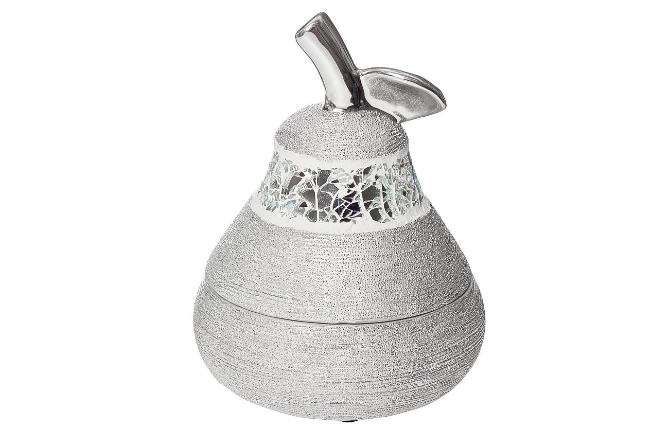 Шкатулка для украшений "Груша" серебристая Garda Decor 18H7578L-1