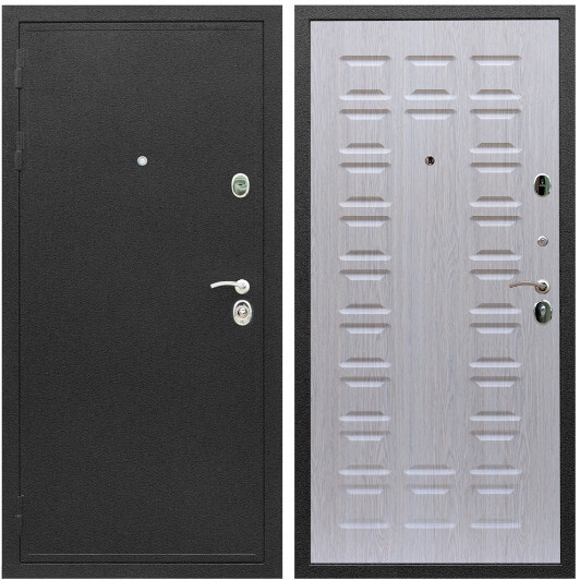 Дверь входная Graf Престиж Черный шелк / МДФ 16 мм ФЛ-183 Дуб беленый