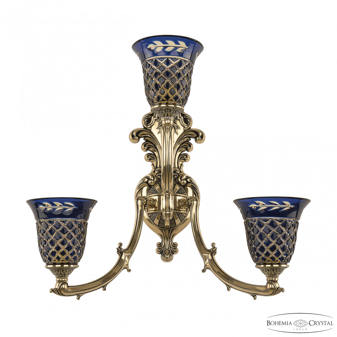 Бра бронзовые с хрусталём 7211B15/2+1/210 GB P2 U Amber-Blue/H-1J