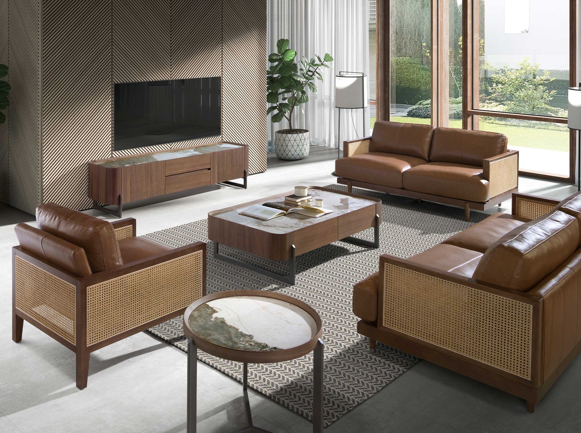 Кресло 5113/KF-A2092-M2731 коричневое кожаное Angel Cerda