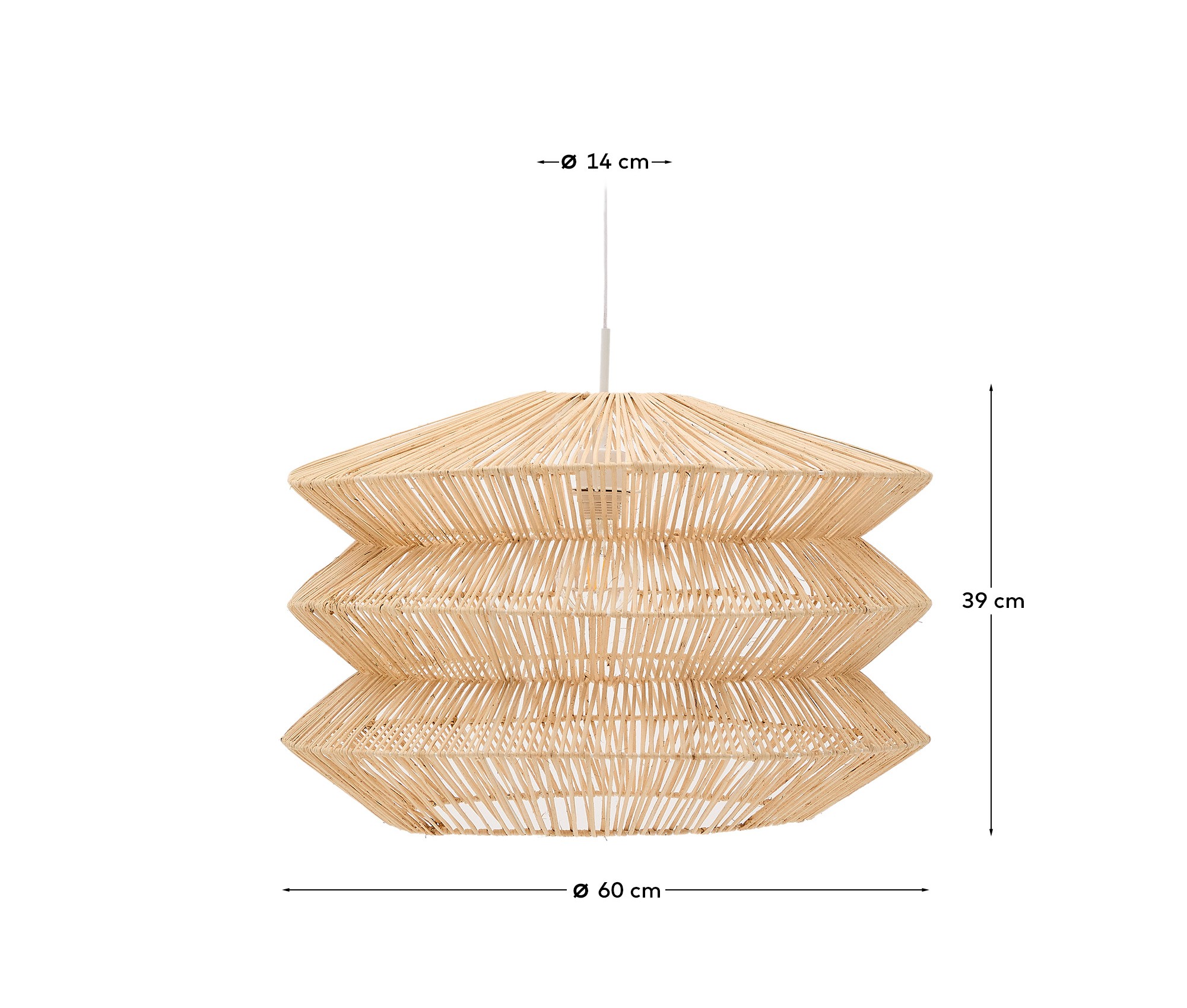 Dakit Абажур подвесного светильника из ротанга 60 x 40 см La Forma (ex Julia Grup)