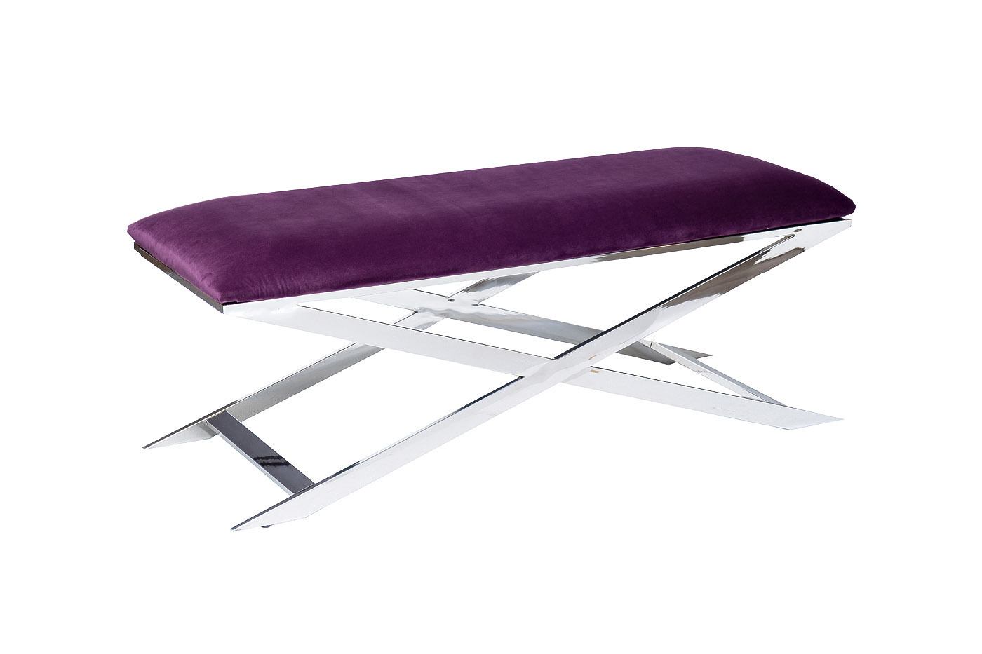 Банкетка велюровая фиолетовая/хром Garda Decor 47ED-BEN019-VT