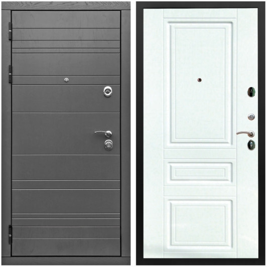 Дверь входная Graf Роял Вуд МДФ 10 мм Роял Вуд графит / МДФ 16 мм ФЛ-243 Софт милк