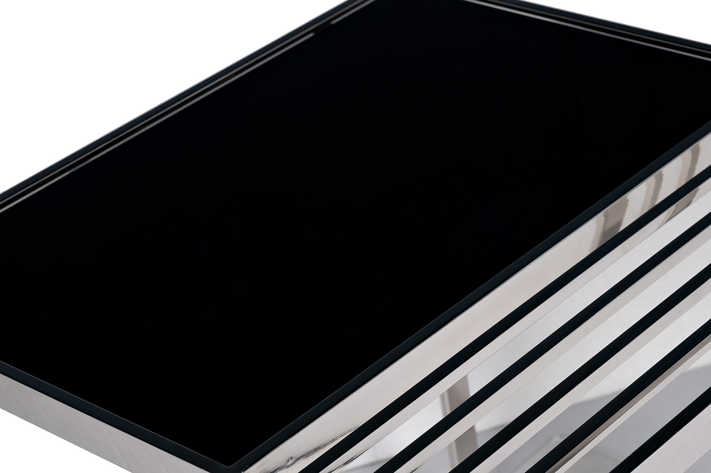 Столик журнальный черное стекло/серебро Garda Decor 13RX-50330