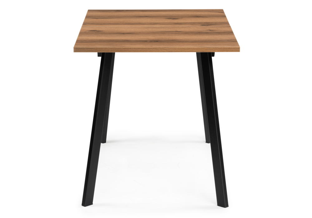 Стол деревянный Woodville Колон Лофт 120(160)х75х75 25 мм дуб делано темный / матовый черный 489647