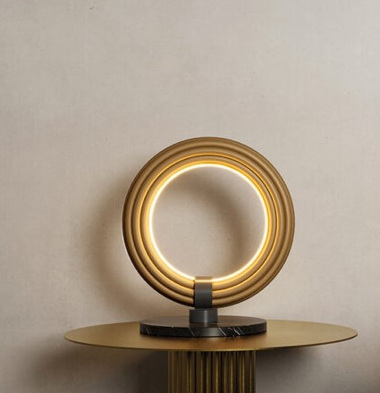 Настольная лампа Elli золотой металл/белый мрамор Aromas del Campo