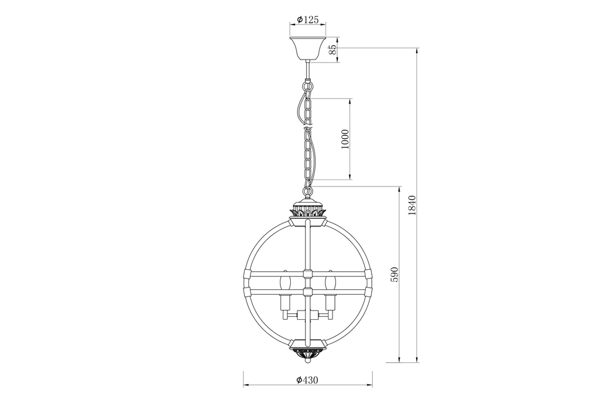 Светильник подвесной винтажный (золото) Garda Decor K2MP-766BR