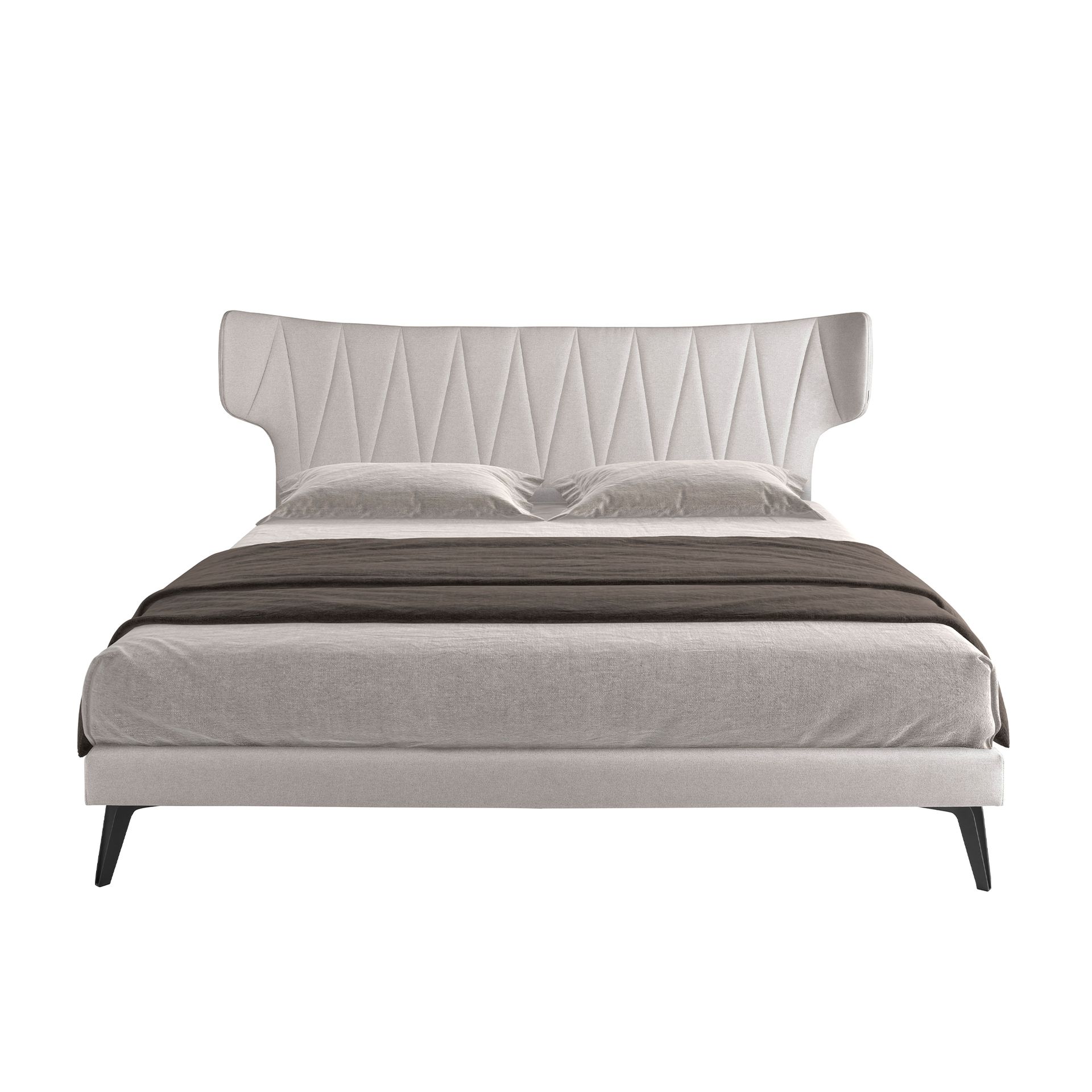 Кровать 7160/GC1801 из светло-серой ткани 180x200 Angel Cerda