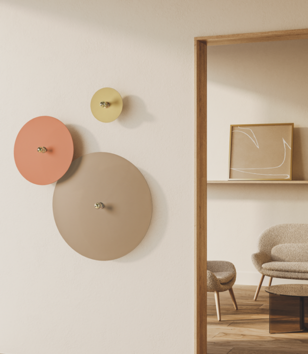 Настенный светильник Flat A1135 черный металл с тканевым диском 1135/60 см Aromas del Campo