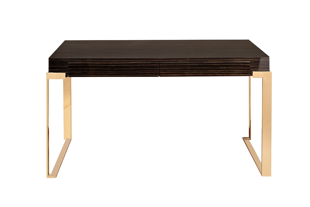 Стол письменный Golden Prism коричневый/золото Garda Decor 84HB-D319P