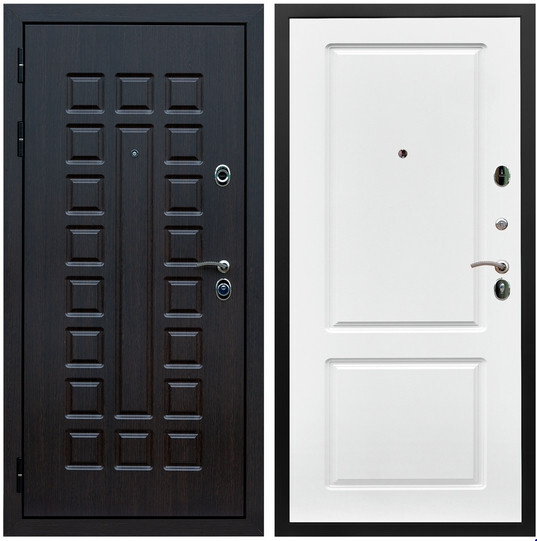 Дверь входная Graf Люксор 3К Шагрень черная / МДФ 16 мм ФЛ-117 Белый матовый