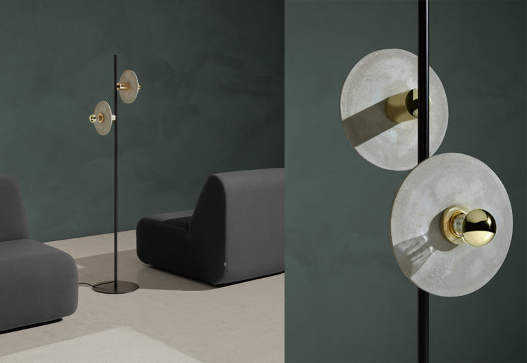 Торшер Ohlala 2L черный со стеклянными дисками 1223 Ø 25 см Aromas del Campo