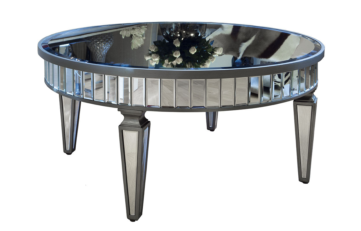 Стол зеркальный круглый низкий Garda Decor KFC247