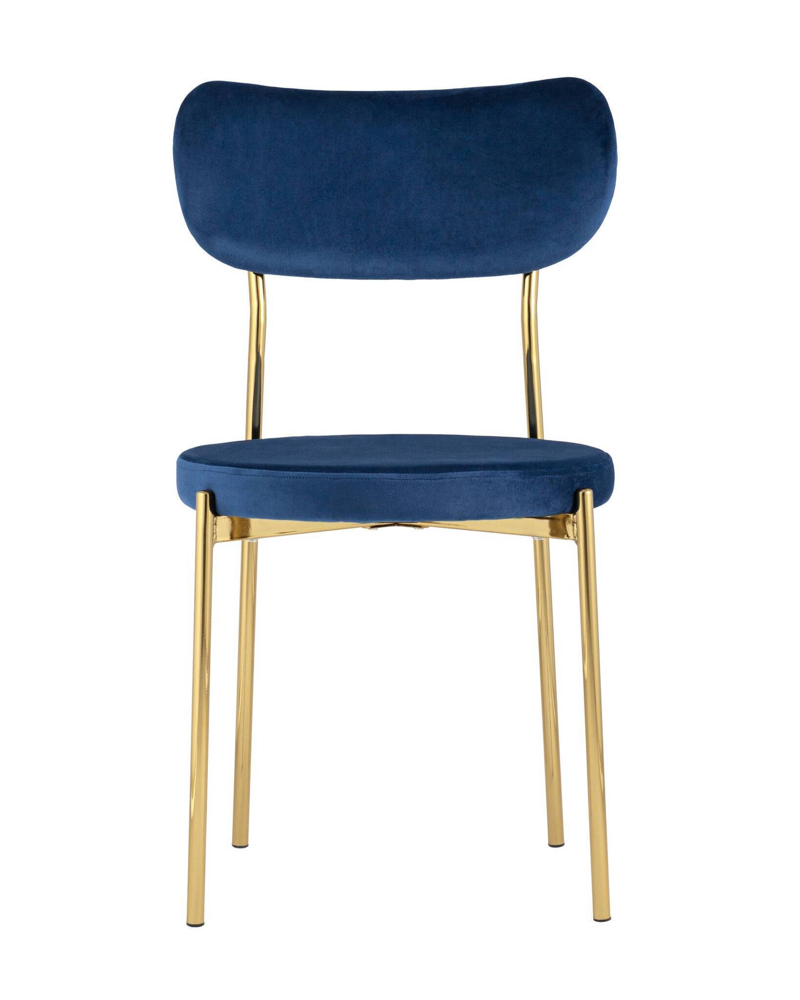 Стул Барбара велюр синий золотые ножки Stool Group