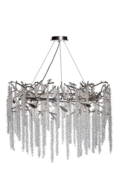Люстра со стеклянными подвесками цвет серебро Garda Decor 86-70628