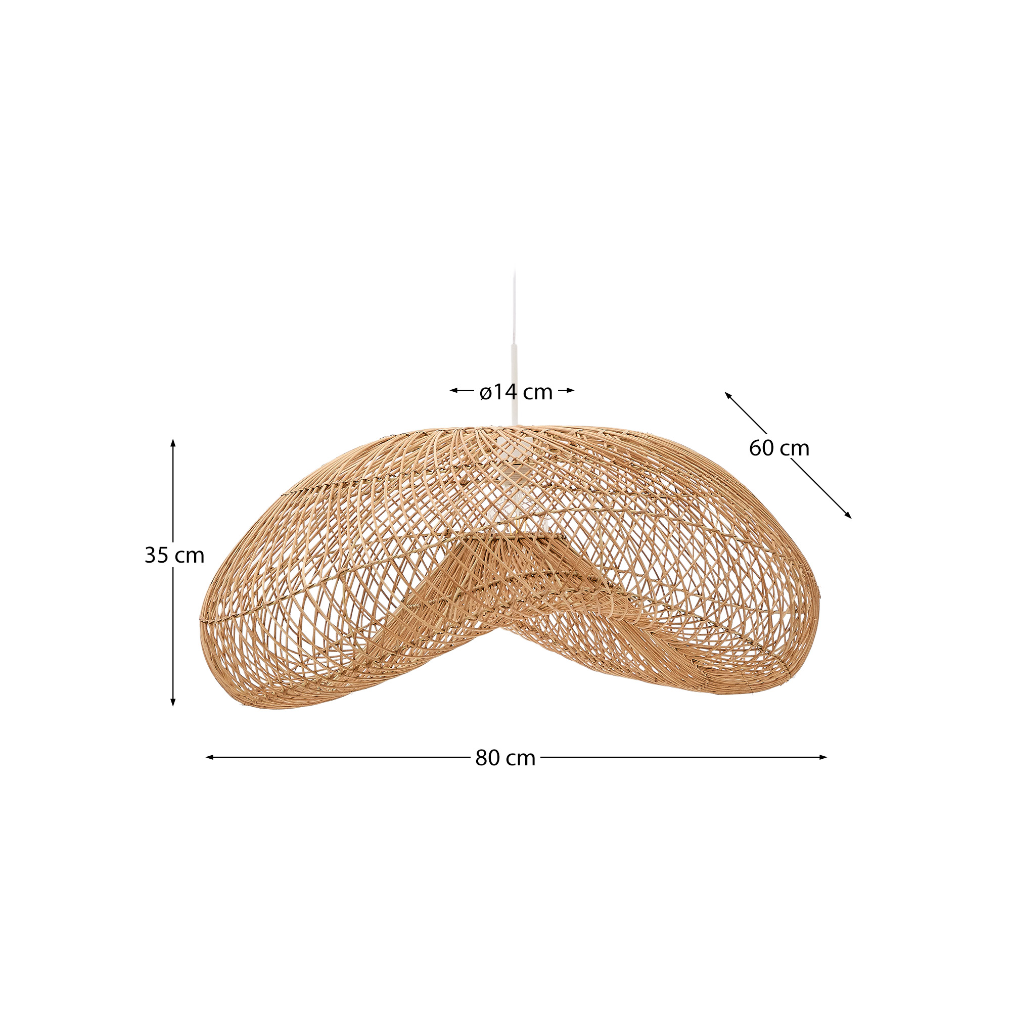 Isora Абажур подвесного светильника из ротанга 81 x 56 см La Forma (ex Julia Grup)