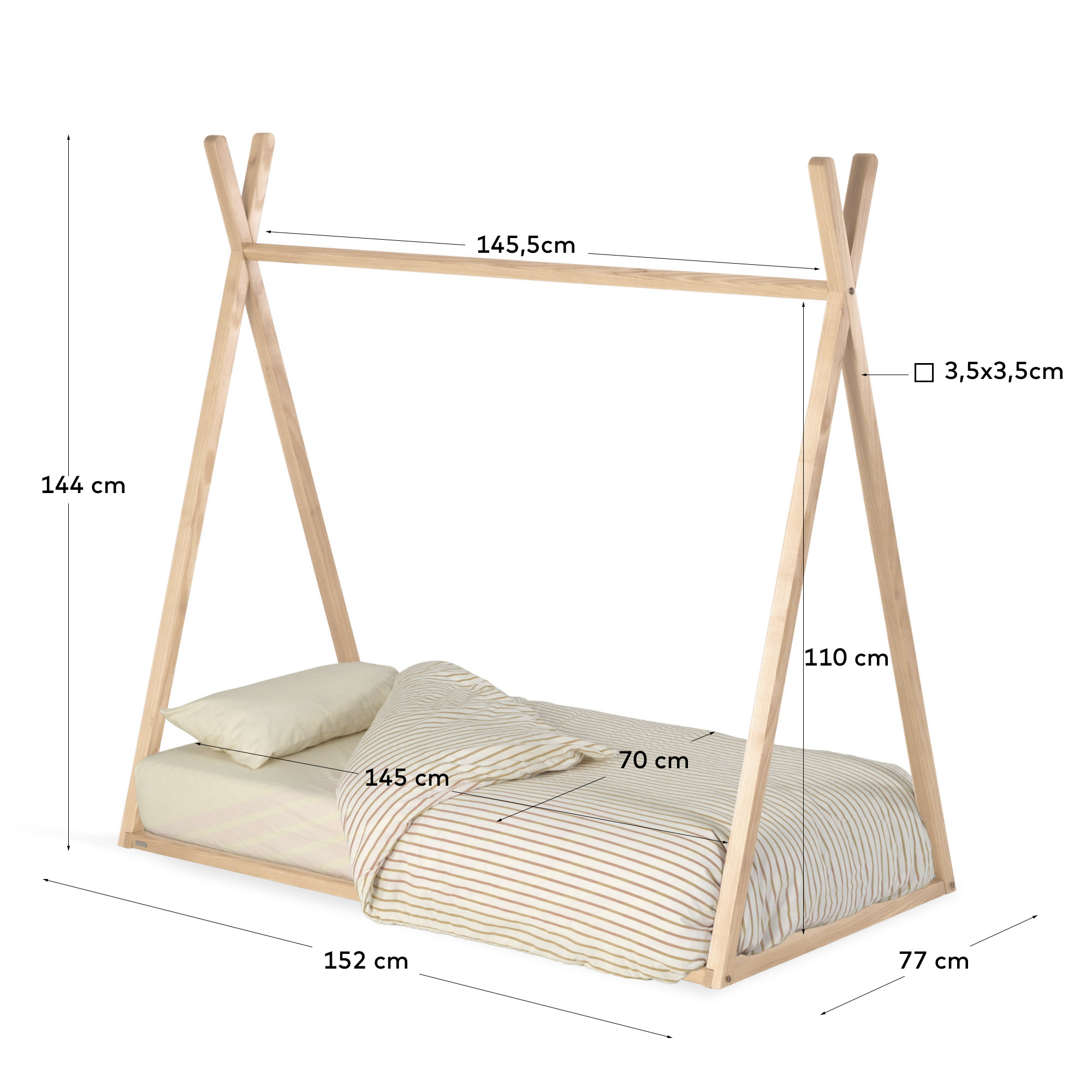 Детская кроватка Maralis из ясеня в виде вигвама 70 x 140 cm La Forma (ex Julia Grup)