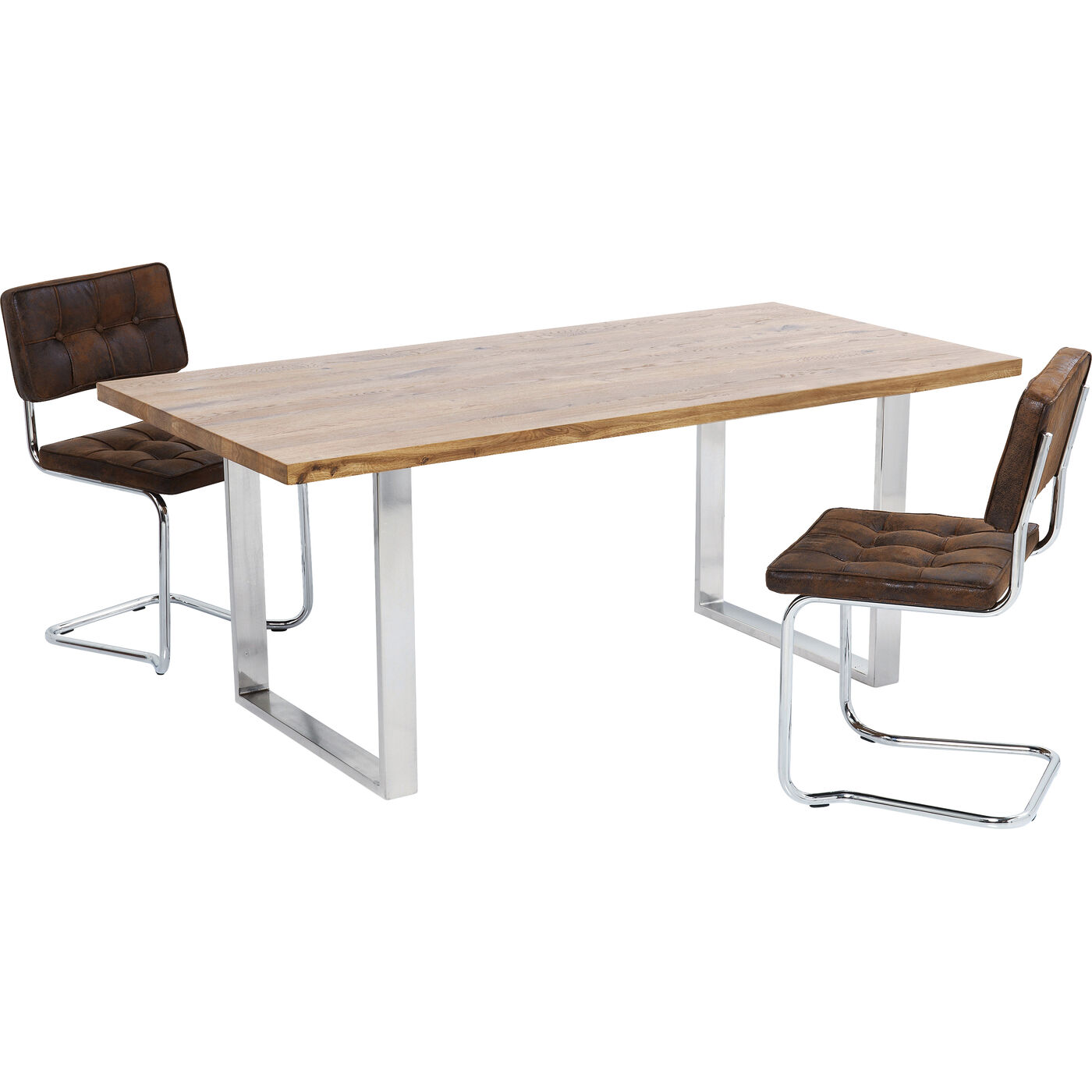 Стол Jackie Oak GK Chrome 200x100 см KARE 84523