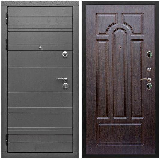 Дверь входная Graf Роял Вуд МДФ 10 мм Роял Вуд графит / МДФ 6 мм ФЛ-58 Венге