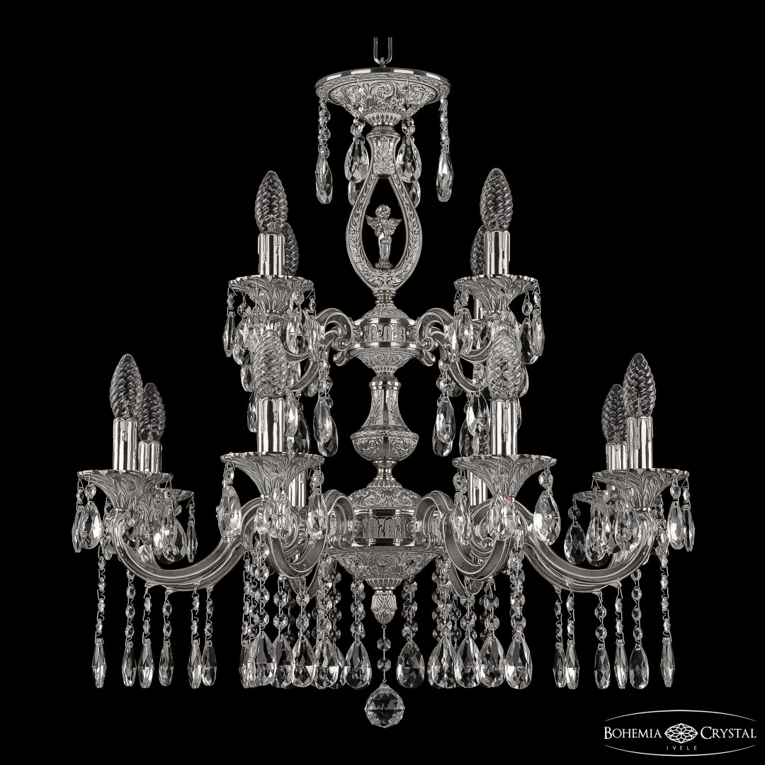 Люстра бронзовая с хрусталём 72401/8+4/210/2d A NW FA10S