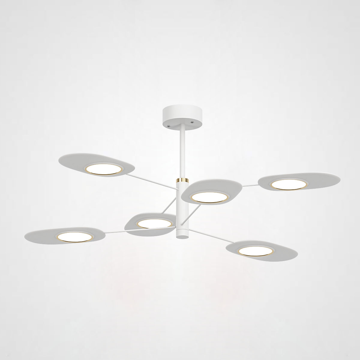 Люстра на штанге INGEL D90 6 lamps White by ImperiumLoft