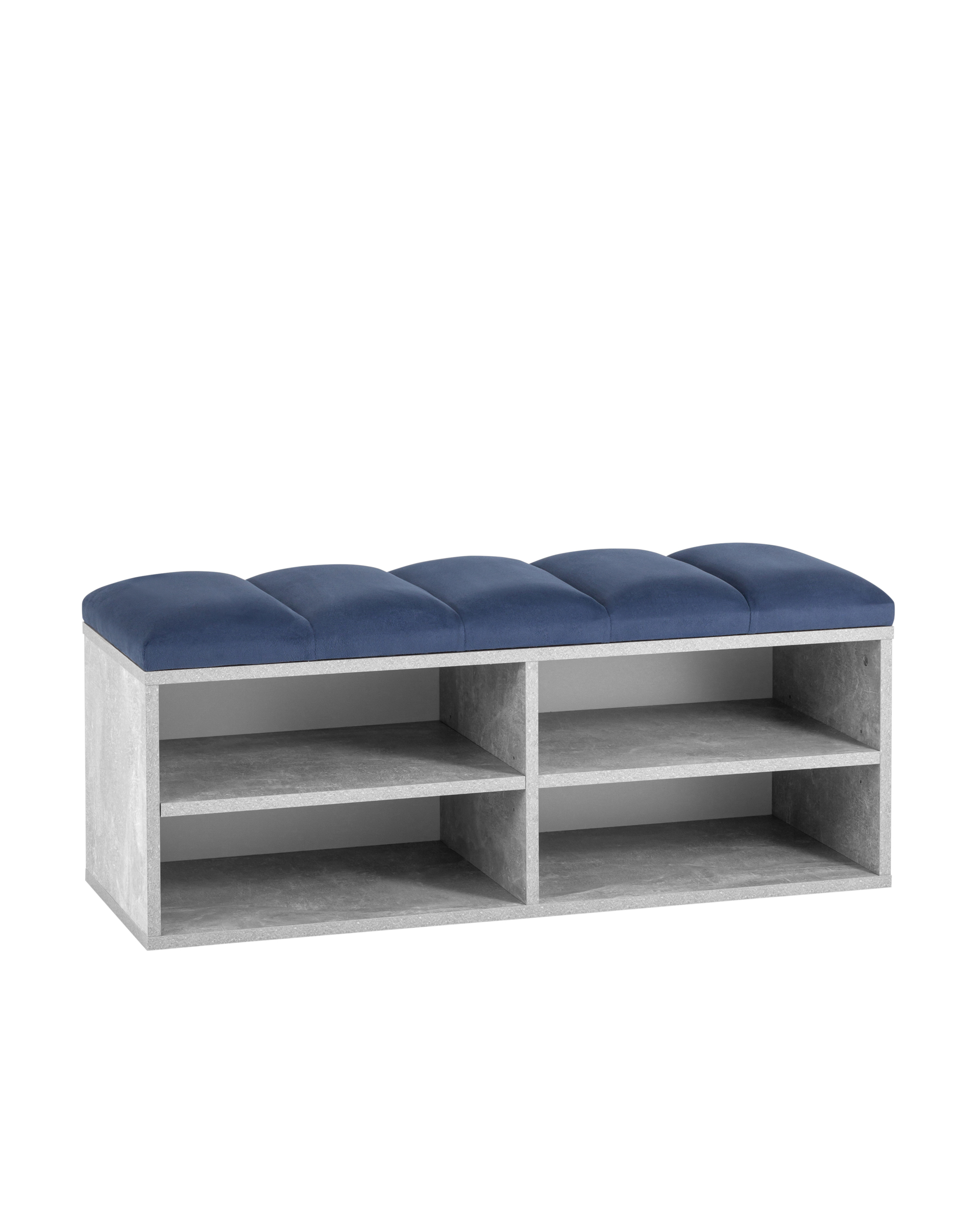 Обувница Хольст 2 серая велюр синий Stool Group