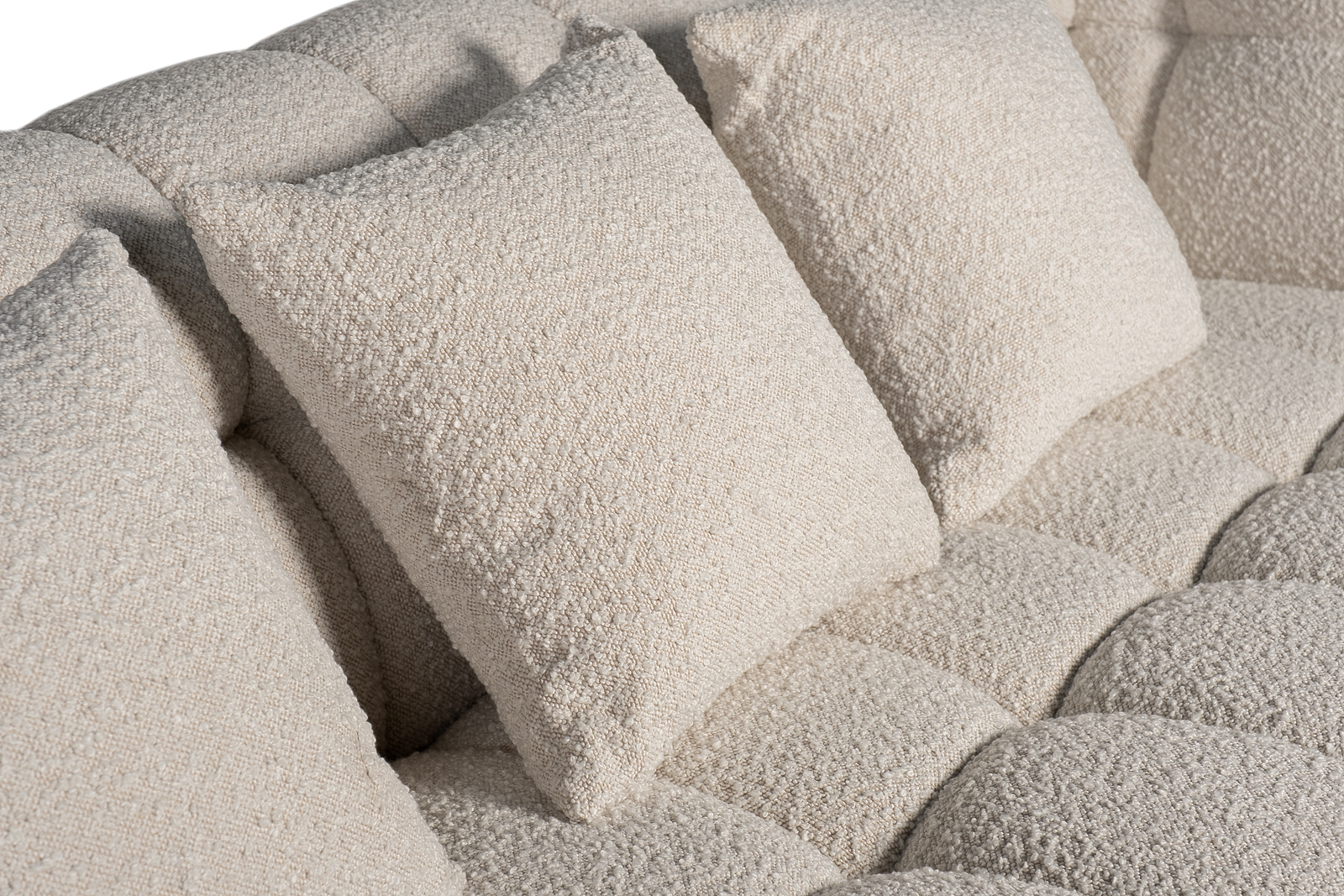 Диван треестный букле белый Garda Decor ZW-26803