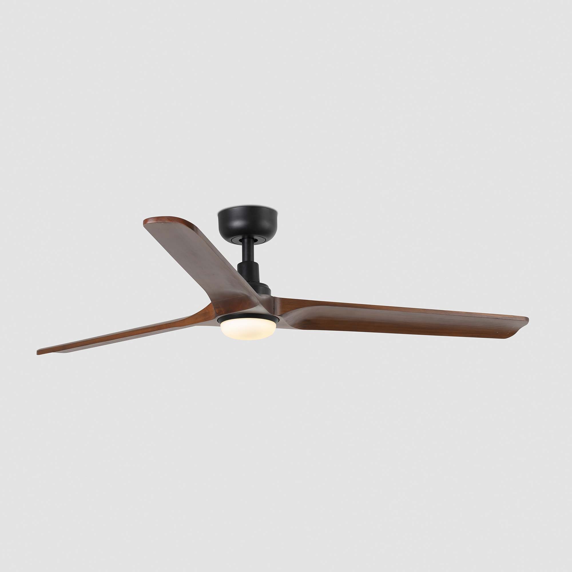 Вентилятор HEYWOOD L Ш1320mm черный / темное дерево 3P LED 10W CCT Faro
