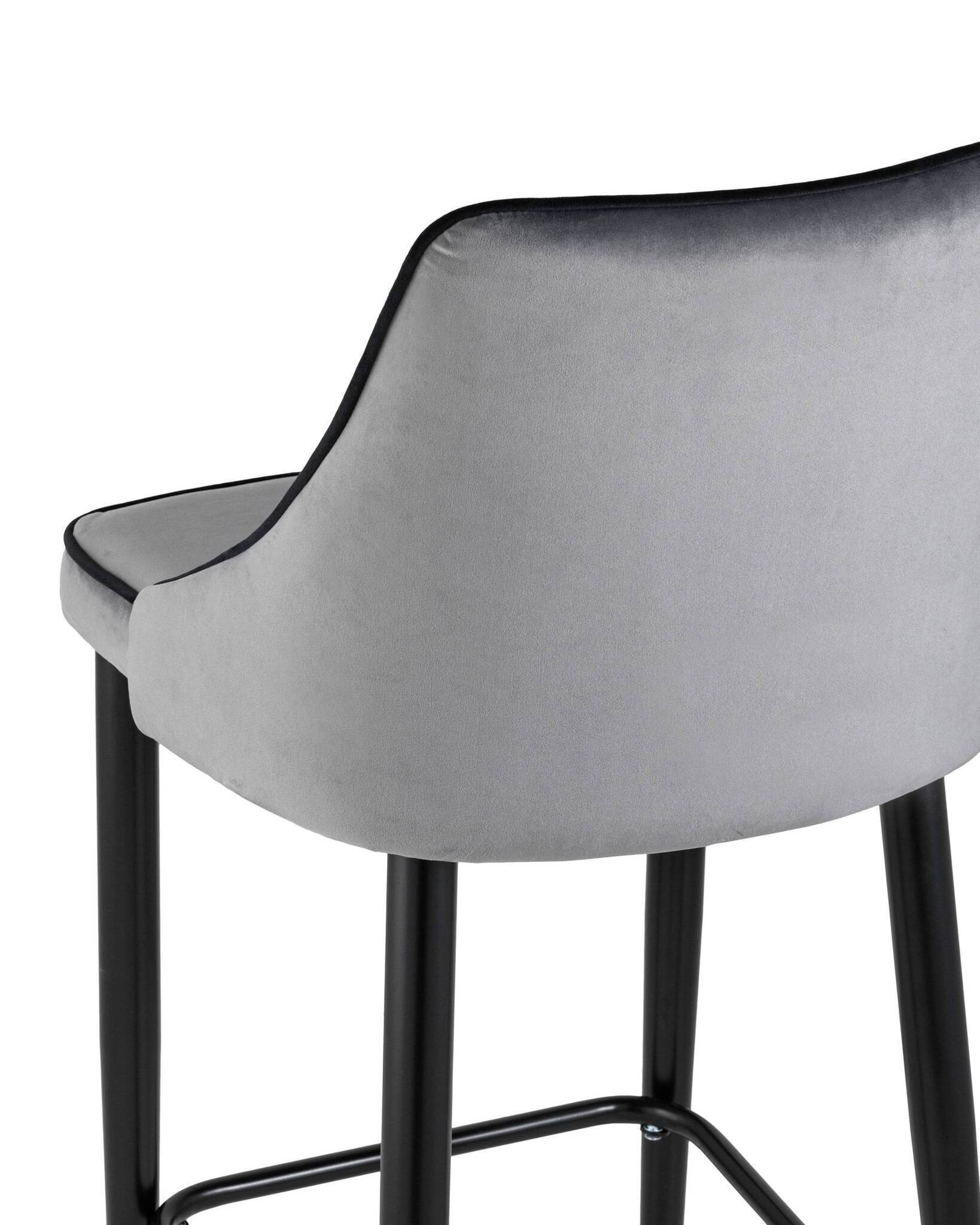 Стул полубарный Коби велюр серый Stool Group