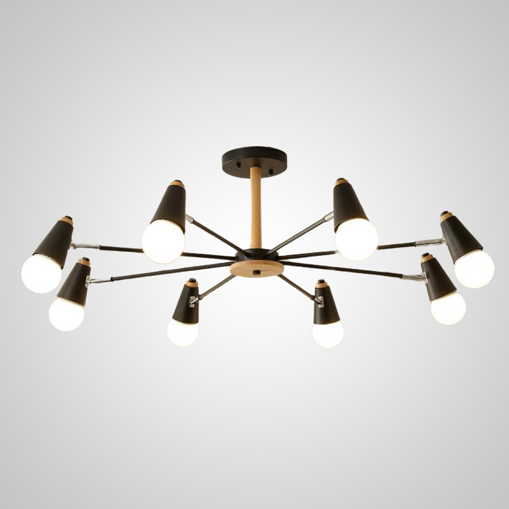 Потолочная люстра ROTARY L8 Black by ImperiumLoft