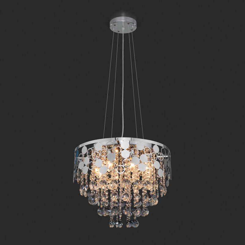 Каскадная люстра Eurosvet 10123/8 хром/прозрачный хрусталь Strotskis Smart (10114/8)