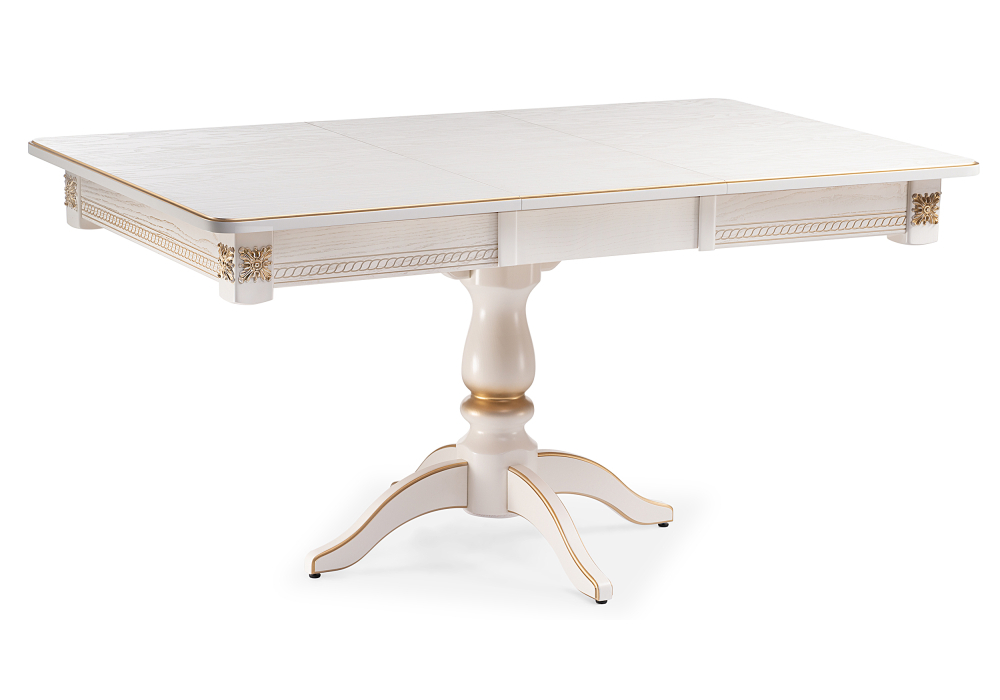 Стол деревянный Woodville Матис молочный / золото 483898