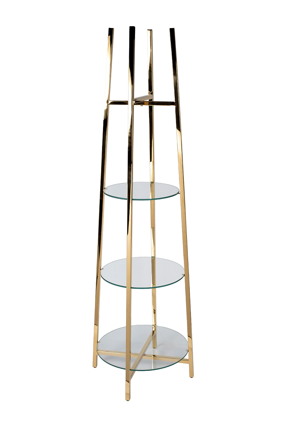 Стеллаж прозрачное стекло/золото Garda Decor 47ED-00501