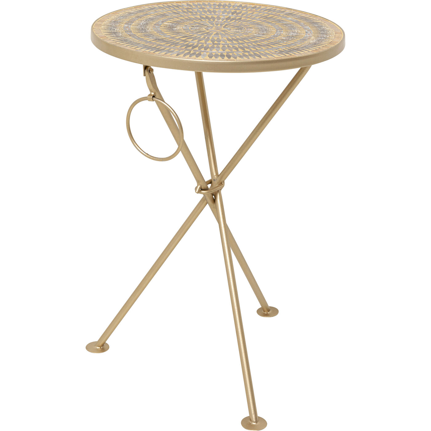 Приставной стол Clack Mosaic Brown Ø35cm KARE 70317