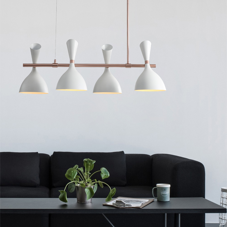 Подвесной реечный светильник TRUMPET LINE L85 White by ImperiumLoft