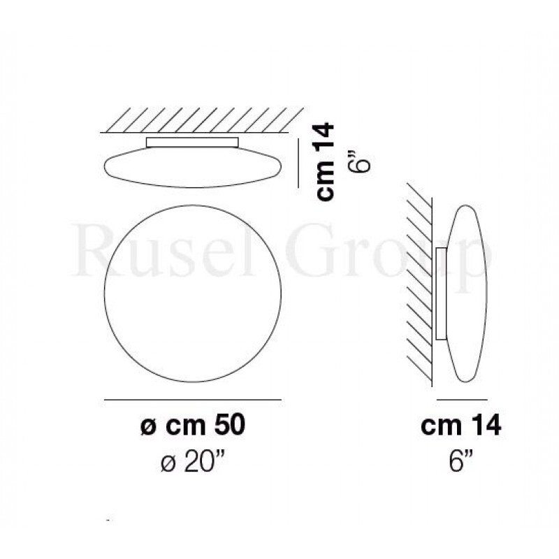 Настенно-потолочный светильник Vistosi SOFT PP 50 E27