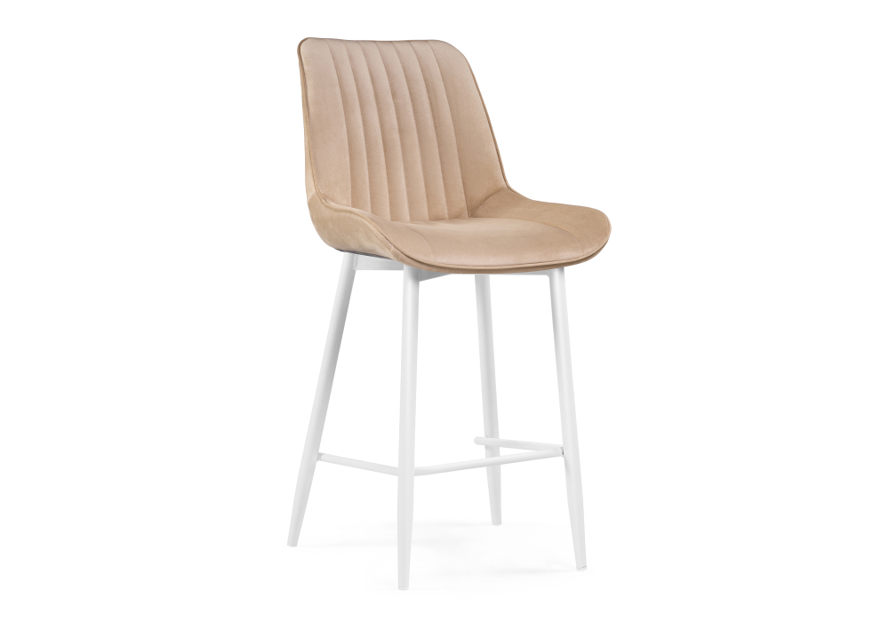 Барный стул Woodville Седа велюр бежевый / белый 511170