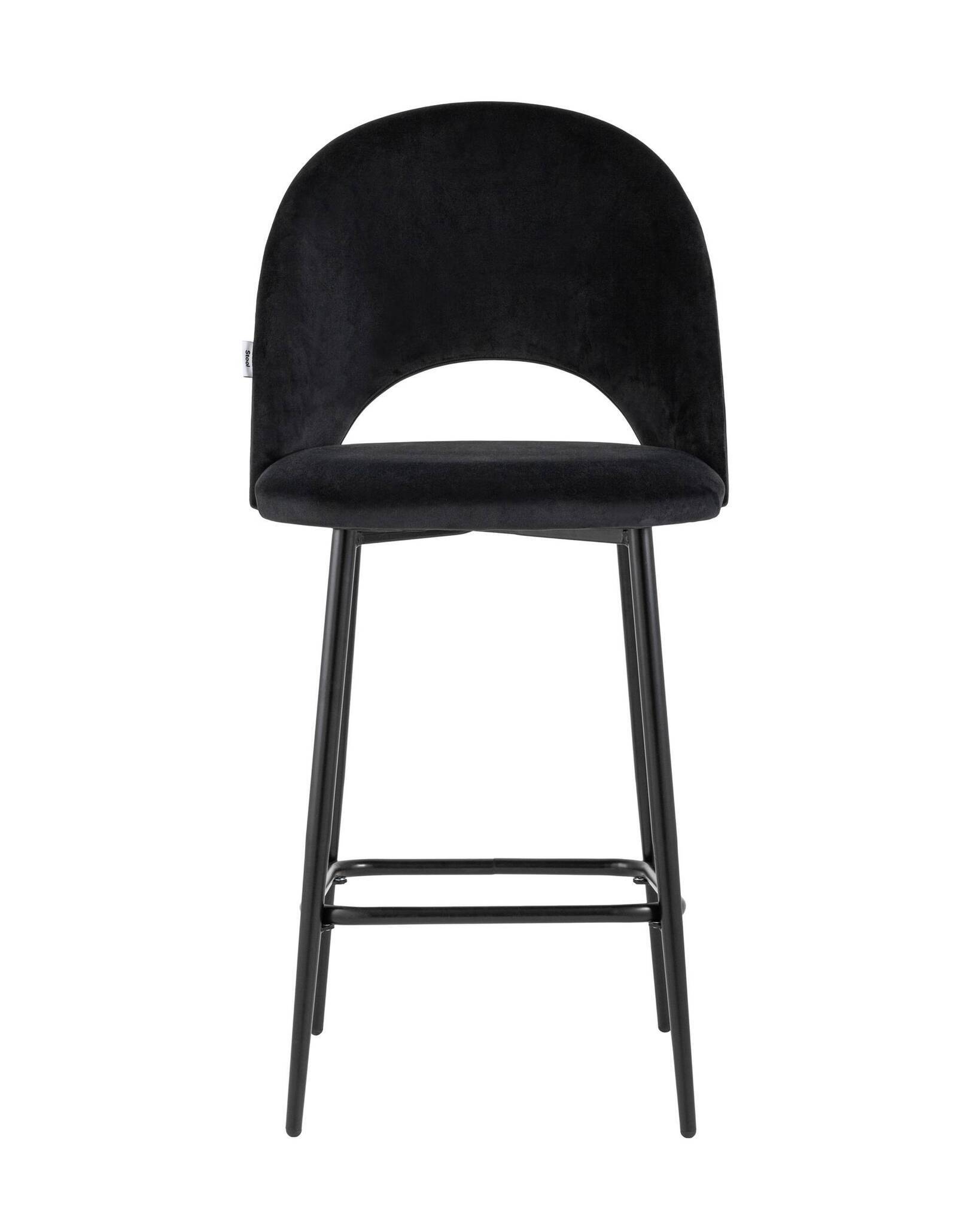 Стул полубарный Меган велюр черный Stool Group