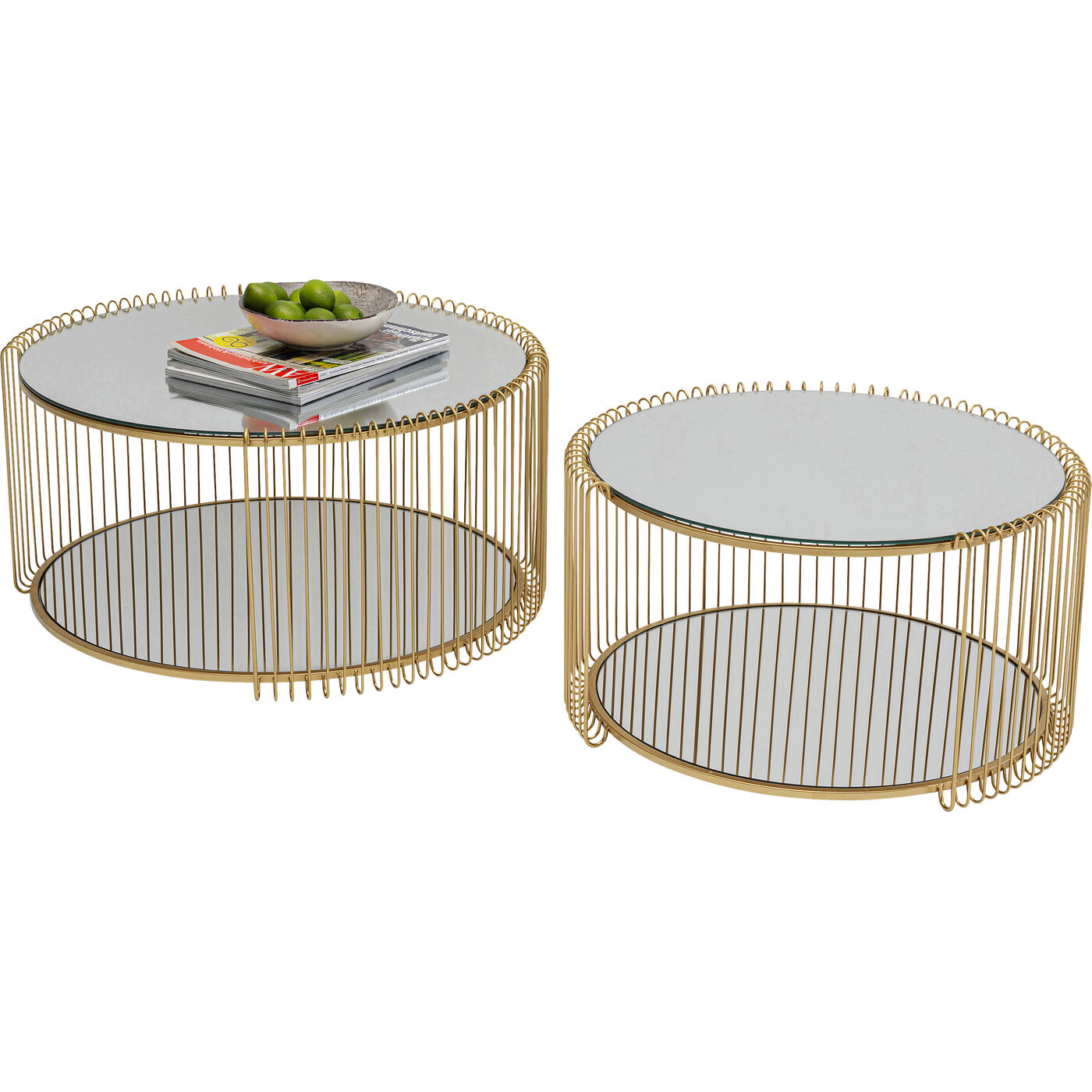 Стол кофейный Wire Double Brass (2 шт.) KARE 87674