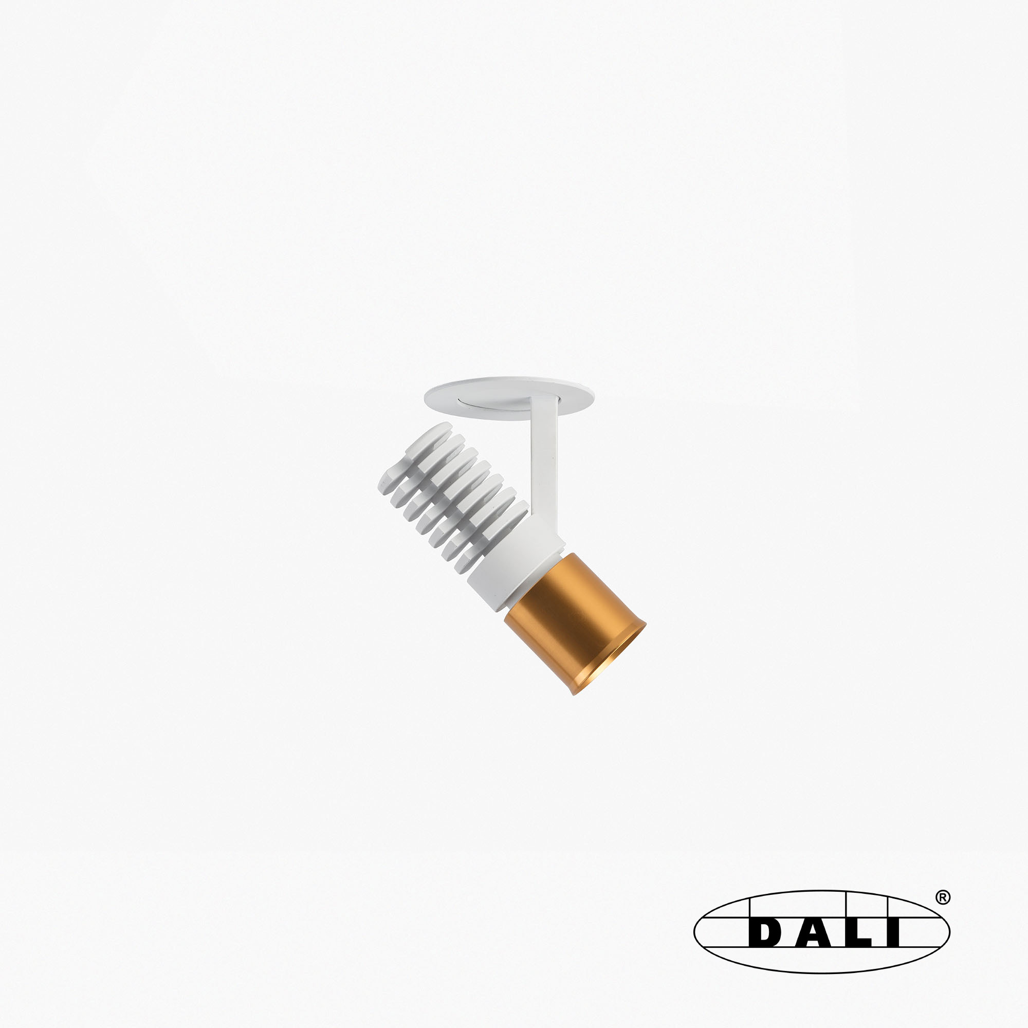 Uno белый/золотой встраиваемый прожектор 8W 24° 3000K CRI90 DALI Faro